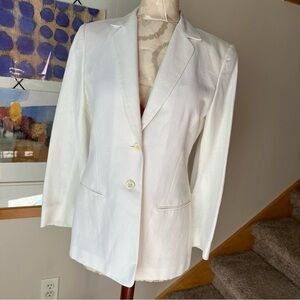 Liz Claiborne White Blazer Tailored Notched Lapels